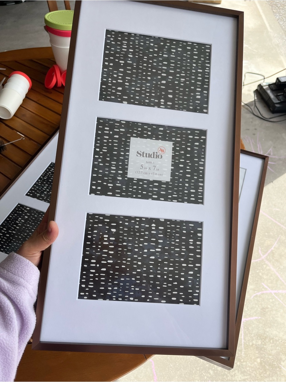 Studio Brown Metal-Frame Triple Photo Collage with White Mat